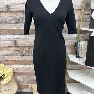 Saks Fifth Avenue Black Sheath  V Neck 2